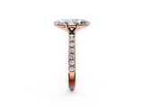 Rose gold Marquise Solitaire Pavé Band with Four-Prong Setting_146