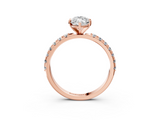 Rose gold Marquise Solitaire Pavé Band with Four-Prong Setting_147