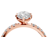 Rose gold Marquise Solitaire Pavé Band with Four-Prong Setting_148