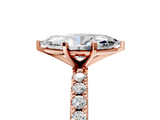 Rose gold Marquise Solitaire Pavé Band with Four-Prong Setting_149