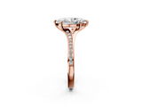 Rose gold Marquise Solitaire Pavé Band with Four-Prong Setting_71