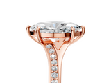 Rose gold Marquise Solitaire Pavé Band with Four-Prong Setting_74