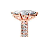 Rose gold Marquise Solitaire Pavé Diamond Engagement Ring with Four-Prong Setting_144