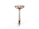 Rose gold Marquise Solitaire Pavé Diamond Engagement Ring with Four-Prong Setting_73