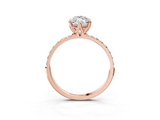 Rose gold Marquise Solitaire Pavé Diamond Engagement Ring with Four-Prong Setting_75