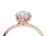 Rose gold Marquise Solitaire Pavé Diamond Engagement Ring with Four-Prong Setting_76
