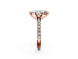 Rose gold Marquise Solitaire Pave Diamond Engagement Ring with Four-Prong Setting_336