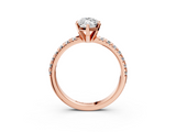Rose gold Marquise Solitaire Pave Diamond Engagement Ring with Four-Prong Setting_337