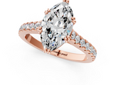 Rose gold Marquise Solitaire Pave Diamond Engagement Ring with Prong Setting_34