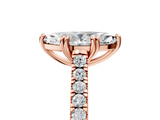 Rose gold Marquise Solitaire Pave Diamond Engagement Ring with Prong Setting_38