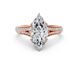 Rose gold Marquise Solitaire Pave Split Shank Engagement Ring with Six-Prong Setting_36