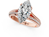 Rose gold Marquise Solitaire Pave Split Shank Engagement Ring with Six-Prong Setting_37