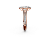 Rose gold Marquise Solitaire Pave Split Shank Engagement Ring with Six-Prong Setting_38
