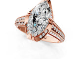 Rose gold Marquise Solitaire Pave Split Shank Ring with Four-Prong Setting_94