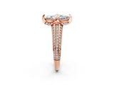 Rose gold Marquise Solitaire Pave Split Shank Ring with Four-Prong Setting_95