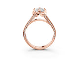 Rose gold Marquise Solitaire Pave Split Shank Ring with Four-Prong Setting_96