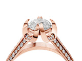 Rose gold Marquise Solitaire Pave Split Shank Ring with Four-Prong Setting_97