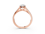 Rose gold Marquise Solitaire Split Shank Pavé Diamond Engagement Ring_324
