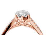 Rose gold Marquise Solitaire Split Shank Pavé Diamond Engagement Ring_325