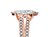 Rose gold Marquise Solitaire Split Shank Pavé Diamond Engagement Ring_326