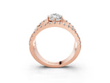 Rose gold Marquise Solitaire Split Shank Pave Diamond Ring_52