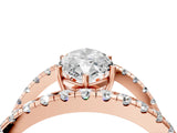 Rose gold Marquise Solitaire Split Shank Pave Diamond Ring_53
