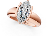 Rose gold Marquise Solitaire Tension Set Diamond Ring with Wide Band_21