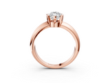 Rose gold Marquise Solitaire Tension Set Diamond Ring with Wide Band_23