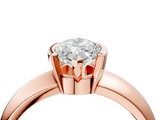 Rose gold Marquise Solitaire Tension Set Diamond Ring with Wide Band_24