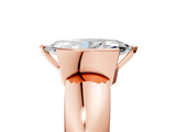 Rose gold Marquise Solitaire Tension Set Diamond Ring with Wide Band_25