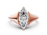 Rose gold Marquise Solitaire Tension Set Diamond Ring_20