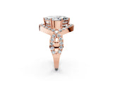 Rose gold Marquise Solitaire Twist Band Pavé Diamond Engagement Ring_35