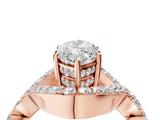 Rose gold Marquise Solitaire Twist Band Pavé Diamond Engagement Ring_37