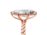 Rose gold Marquise Solitaire Twist Band Ring with Four-Prong Setting_73