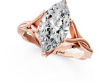 Rose gold Marquise Solitaire Twist Band Six-Prong Setting 2
