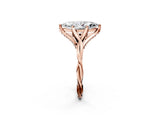 Rose gold Marquise Solitaire Twist Band Six-Prong Setting 3