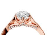 Rose gold Marquise Solitaire Twist Band Six-Prong Setting 5