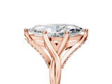 Rose gold Marquise Solitaire Twist Band Six-Prong Setting