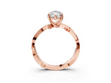Rose gold Marquise Solitaire Twist Band with Pavé Accents and Four-Prong Setting_35