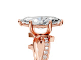 Rose gold Marquise Solitaire Twist Band with Pavé Accents and Four-Prong Setting_37