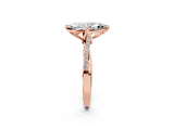 Rose gold Marquise Solitaire Twist Band with Pavé Diamonds and Four-Prong Setting_86