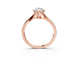 Rose gold Marquise Solitaire Twist Band with Pavé Diamonds and Four-Prong Setting_87