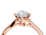 Rose gold Marquise Solitaire Twist Band with Pavé Diamonds and Four-Prong Setting_88