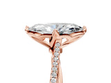 Rose gold Marquise Solitaire Twist Band with Pavé Diamonds and Four-Prong Setting_89