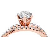 Rose gold Marquise Solitaire Twist Band with Pavé Setting and Four-Prong Setting_76