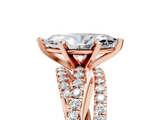 Rose gold Marquise Solitaire Twist Band with Pavé Setting and Four-Prong Setting_77