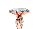 Rose gold Marquise Solitaire Twist Band with Pave Prong Setting_60