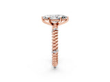 Rose gold Marquise Solitaire Twisted Band Prong Set Engagement Ring_69