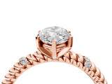 Rose gold Marquise Solitaire Twisted Band Prong Set Engagement Ring_71