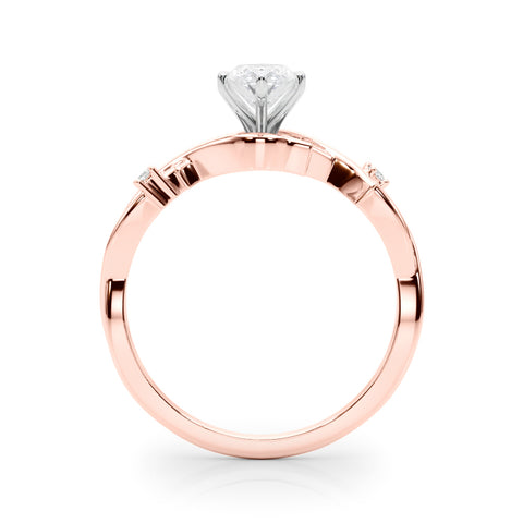 Rose gold Marquise Solitaire Twisted Band Prong Setting Ring 2
